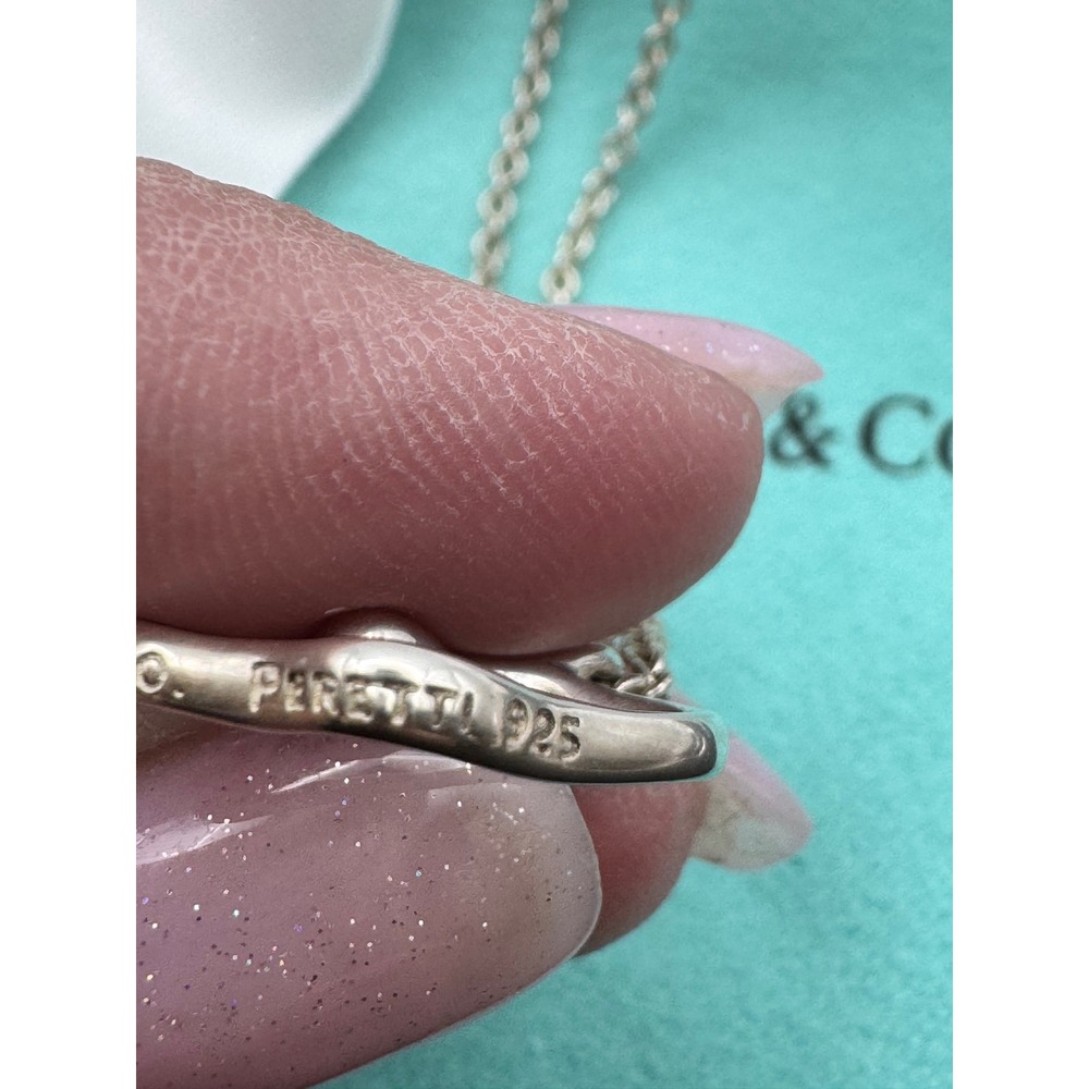 Tiffany & Co Elsa Peretti Open Apple Pendant Necklace Sterling Silver 925 Small - Picture 4 of 4